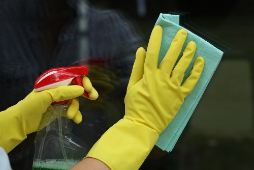 Carpet cleaning team preparing equipment safely in Cubitt Town