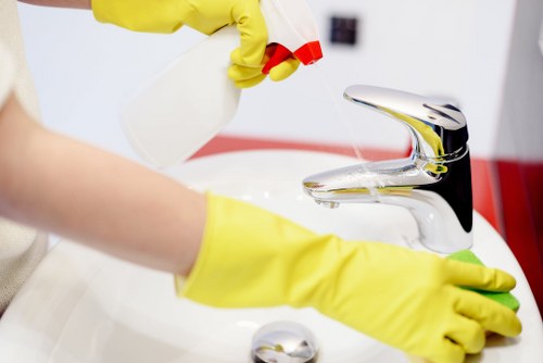 A professional Cubitt Town carpet cleaner refreshing a living room carpet